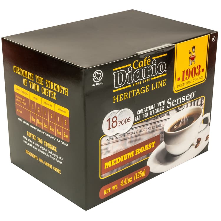 Cafe Diario Heritage Line Medium Roast Single Serve Coffee