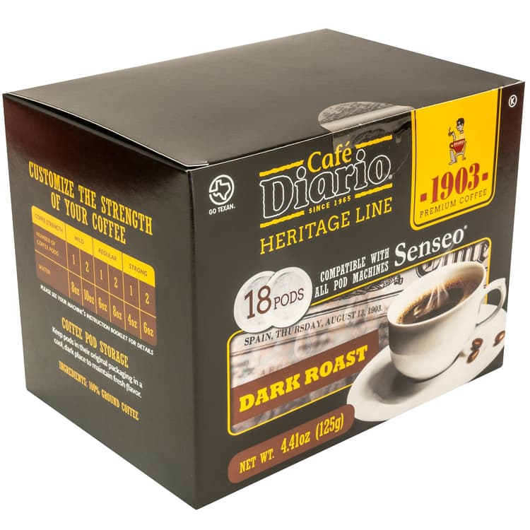 Cafe Diario Heritage Line Dark Roast Single Serve Coffee