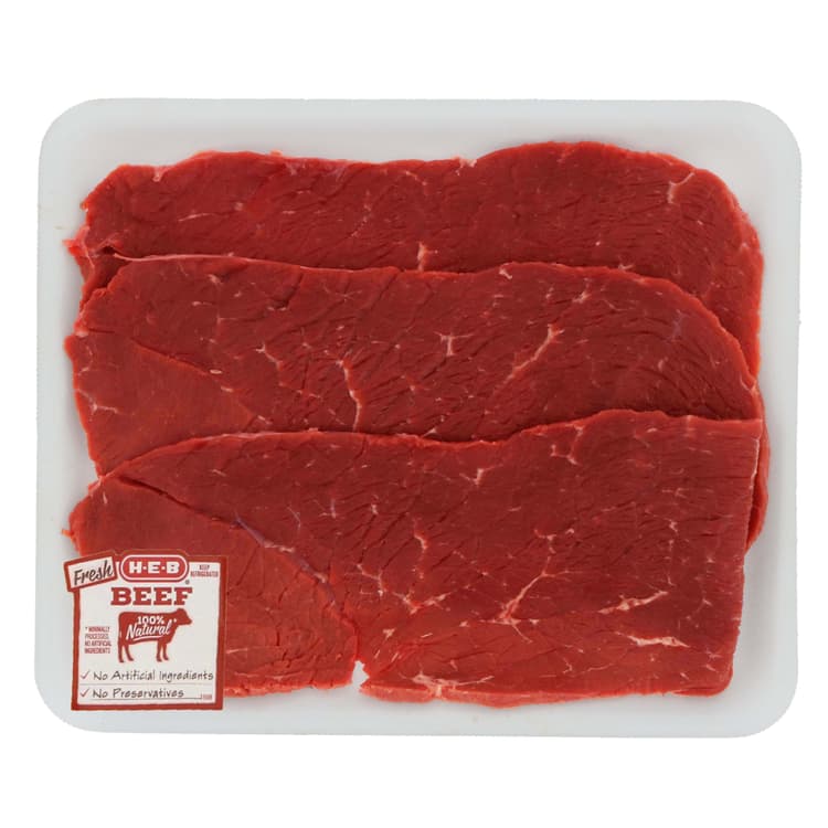 H-E-B Beef Top Round Milanesa Wafer Thin Value Pack, Usda Select