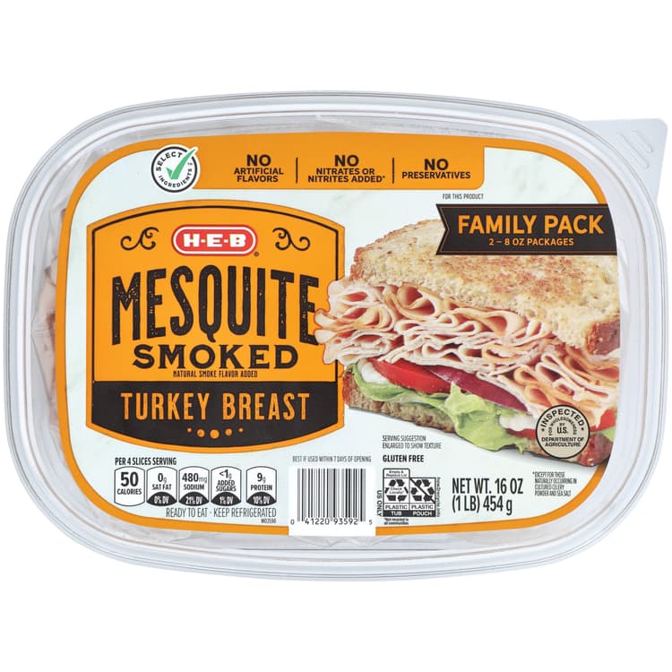 H-E-B Mesquite Smoked Turkey Breast - Family