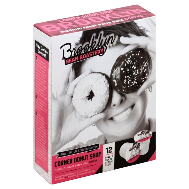Brooklyn Bean Roastery Corner Donut Shop Medium Roast Extra Bold Single Serve Coffee K