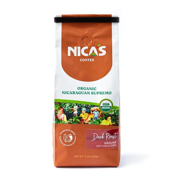 Nica'S Coffee Organic Nicaraguan Supremo Dark Roast Ground Coffee