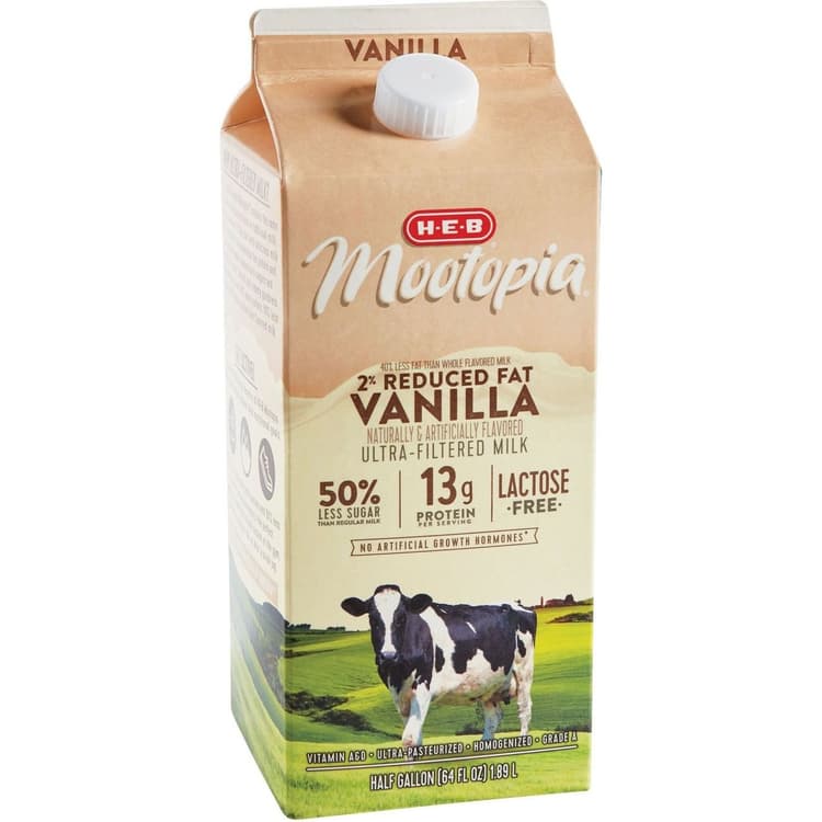 H-E-B Mootopia Lactose-Free 2% Reduced Fat Vanilla Milk