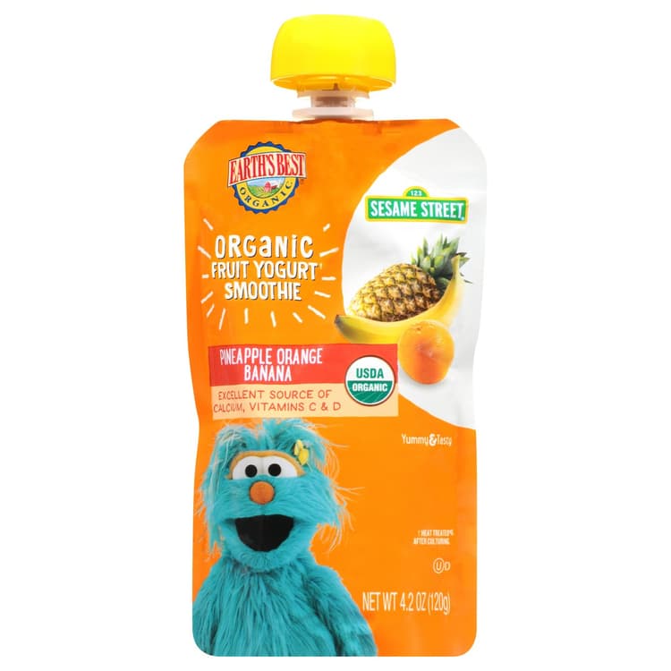 Earth'S Best Organic Fruit Yogurt Smoothie Pouch - Pineapple Orange & Banana