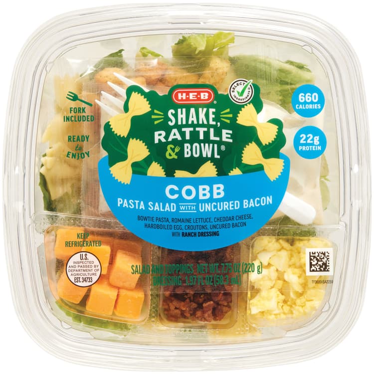 H-E-B Shake Rattle & Bowl - Cobb Pasta Salad With Uncured Bacon
