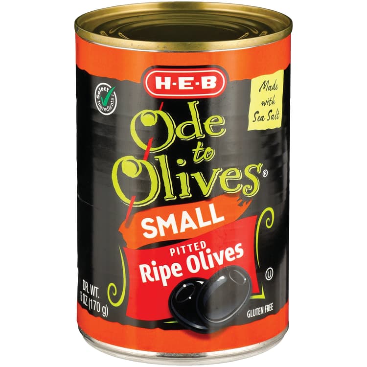 H-E-B Ode To Olives Small Ripe Pitted Black Olives