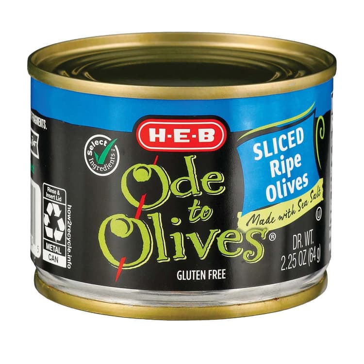 H-E-B Ode To Olives Sliced Ripe Black Olives