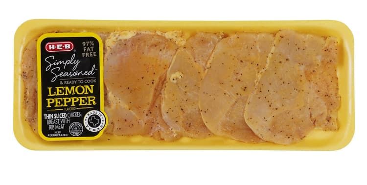 H-E-B Simply Seasoned Lemon Pepper Thin Sliced Chicken Breasts