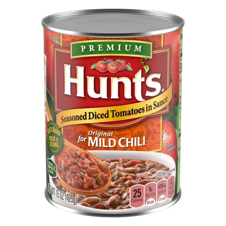 Hunt'S Seasoned Diced Tomatoes In Sauce For Mild Chili