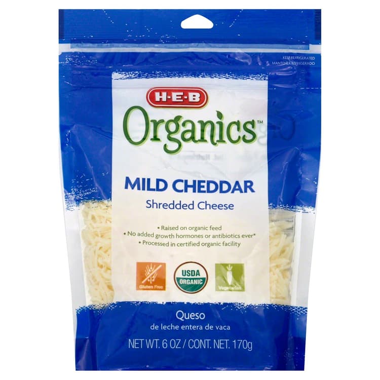 H-E-B Organics Mild Cheddar Shredded Cheese
