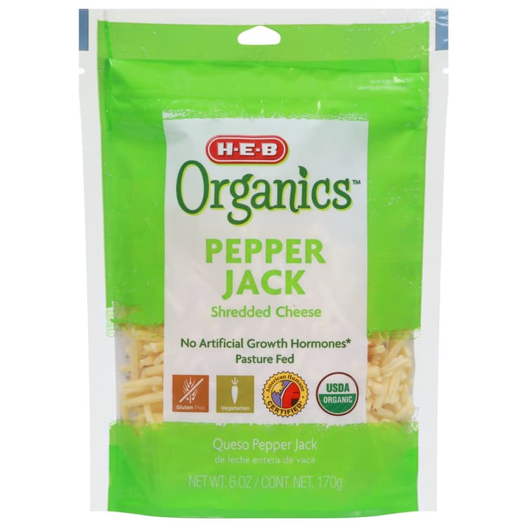 H-E-B Organics Pepper Jack Shredded Cheese