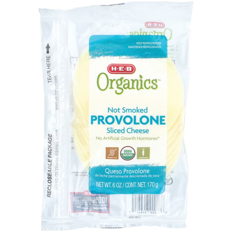 H-E-B Organics Provolone Sliced Cheese
