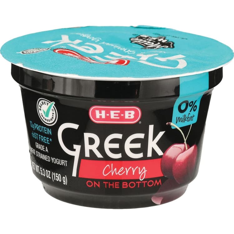 H-E-B Non-Fat Cherry Greek Yogurt