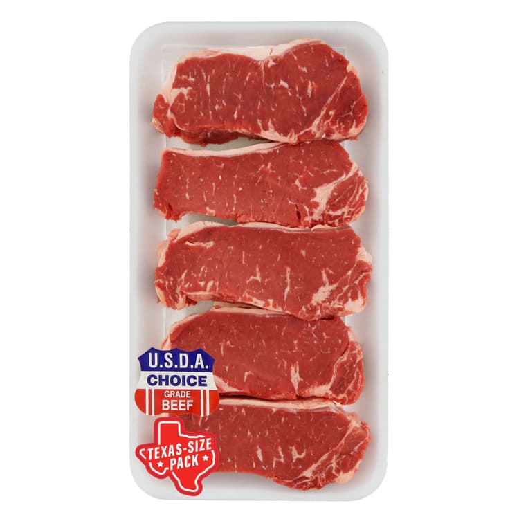 H-E-B Boneless Beef New York Strip Steaks, Thick Cut - Usda Choice - Texas-Size