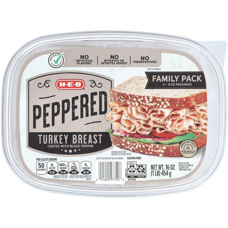 H-E-B Peppered Turkey Breast - Family
