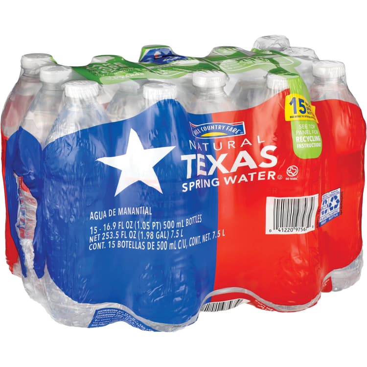 Hill Country Fare Natural Spring Water Bottles