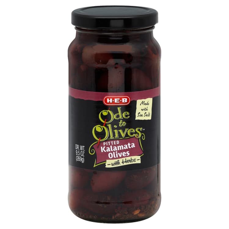 H-E-B Ode To Olives Pitted Kalamata Olives With Herbs