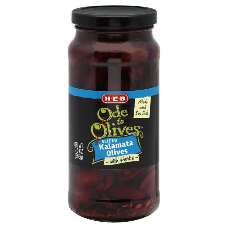 H-E-B Ode To Olives Sliced Kalamata Olives With Herbs