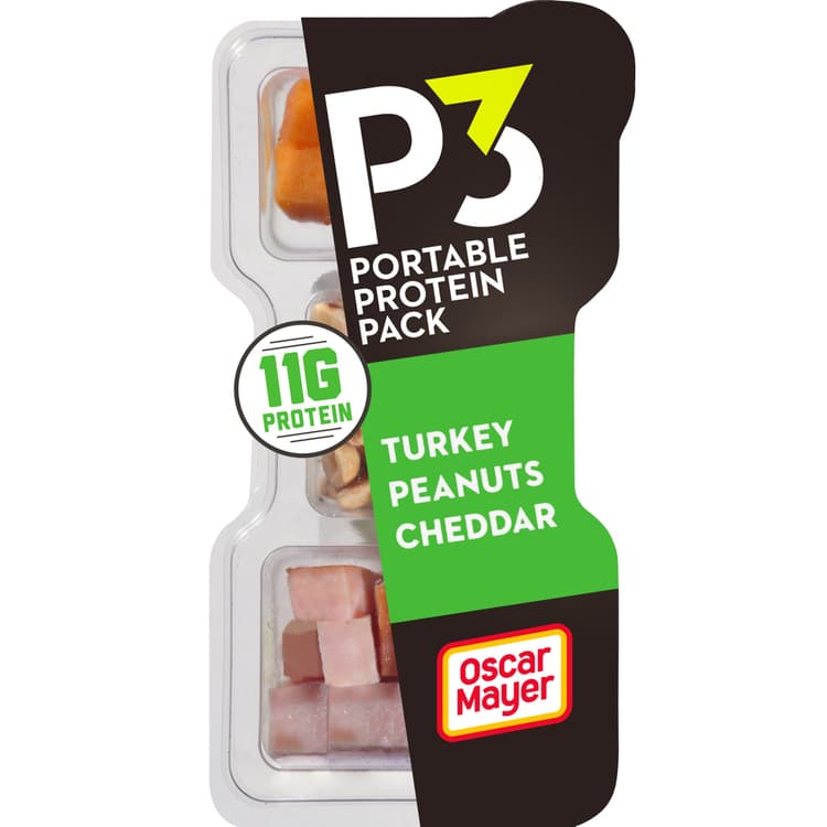 P3 Portable Protein Pack Snack Tray - Turkey, Peanuts & Cheddar