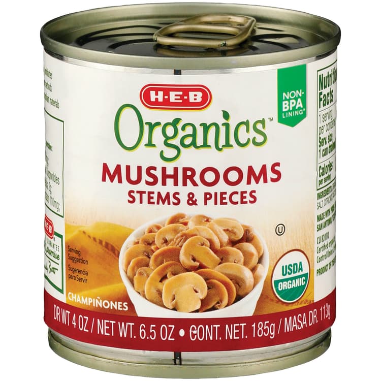 H-E-B Organic Mushrooms Stems And