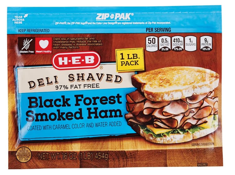 H-E-B Deli Shaved Black Forest Smoked Ham