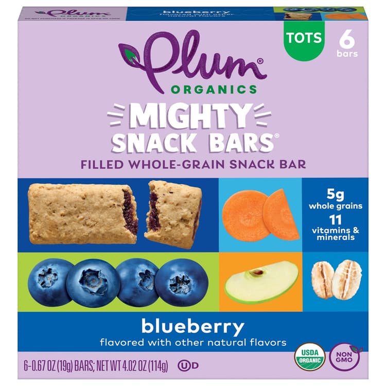 Plum Organics Tots Mighty Snack Bars Blueberry