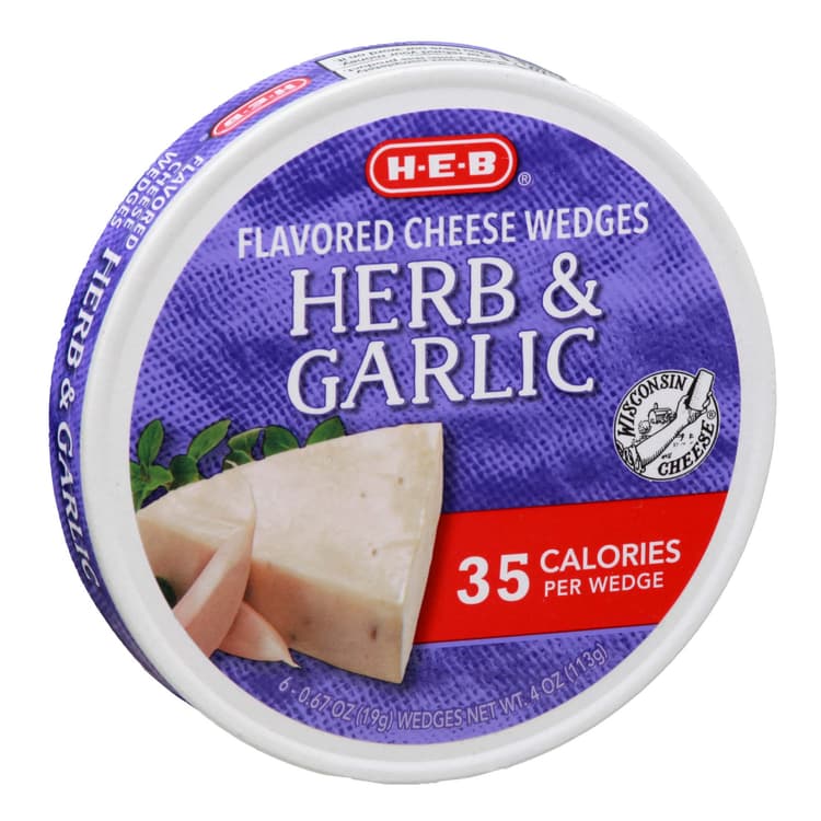 H-E-B Herb & Garlic Spreadable Cheese Wedges