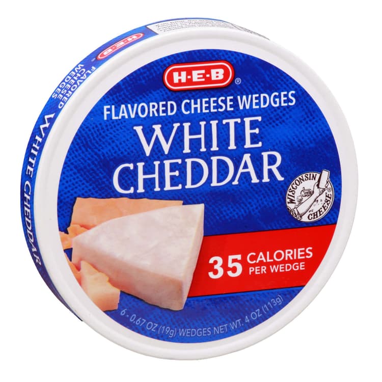 H-E-B White Cheddar Spreadable Cheese Wedges
