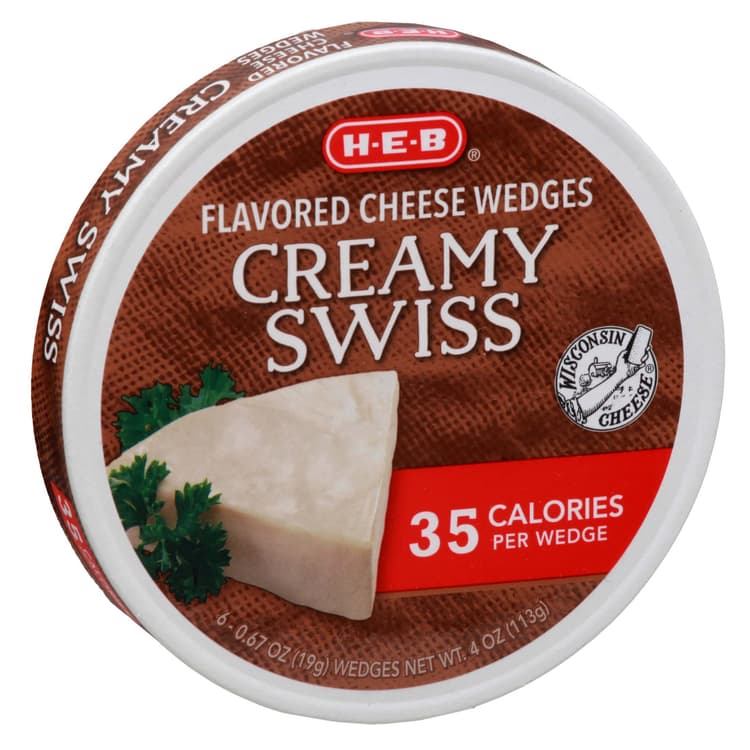 H-E-B Creamy Swiss Cheese Spreadable Cheese Wedges