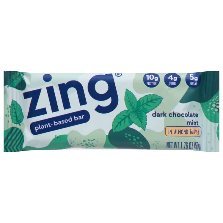 Zing Dark Chocolate Mint In Almond Butter Plant-Based Bar