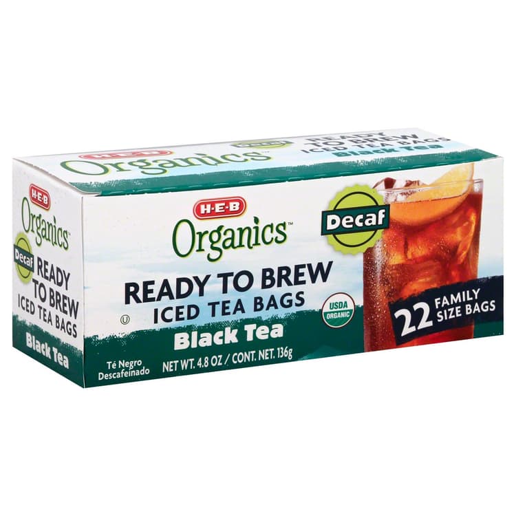 H-E-B Organics Ready To Brew Decaf Iced Tea - Family Size Black