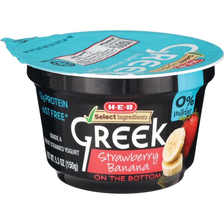 H-E-B Non-Fat Strawberry Banana Greek Yogurt