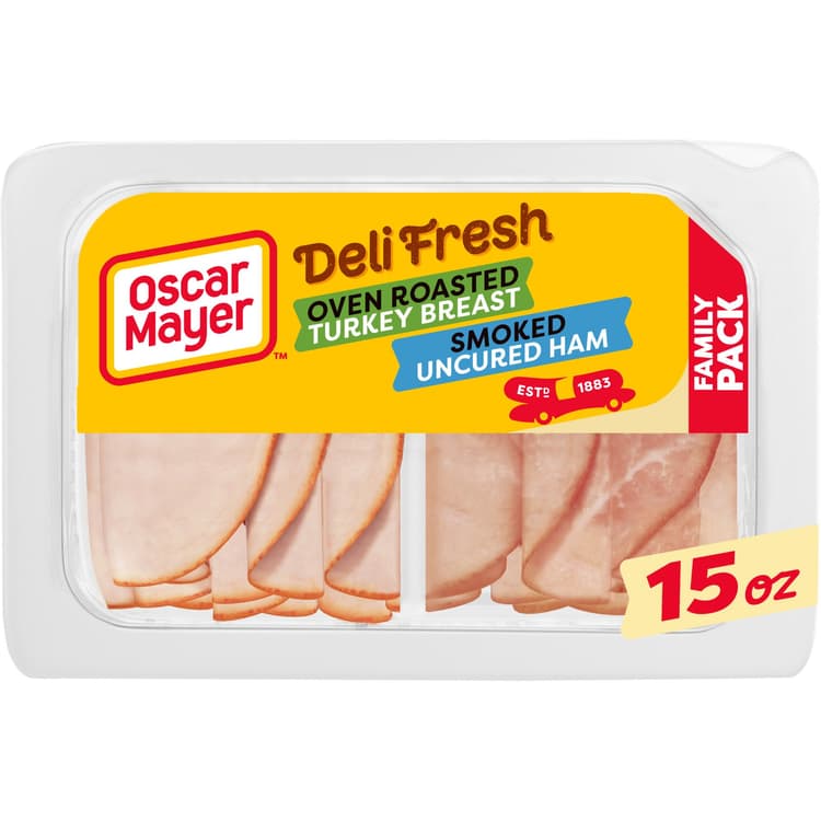 Oscar Mayer Deli Fresh Oven Roasted Turkey Breast & Smoked Uncured Sliced Ham Lunch Meats - Family