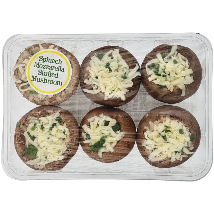 Fresh Spinach Mozzarella Stuffed Mushrooms