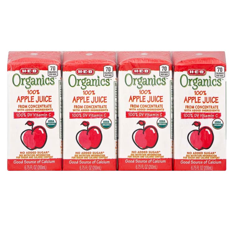 H-E-B Organics Apple Juice Boxes