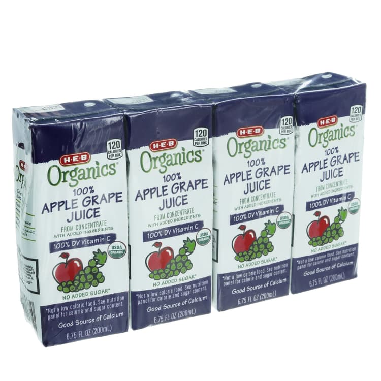 H-E-B Organics Apple Grape Juice Boxes