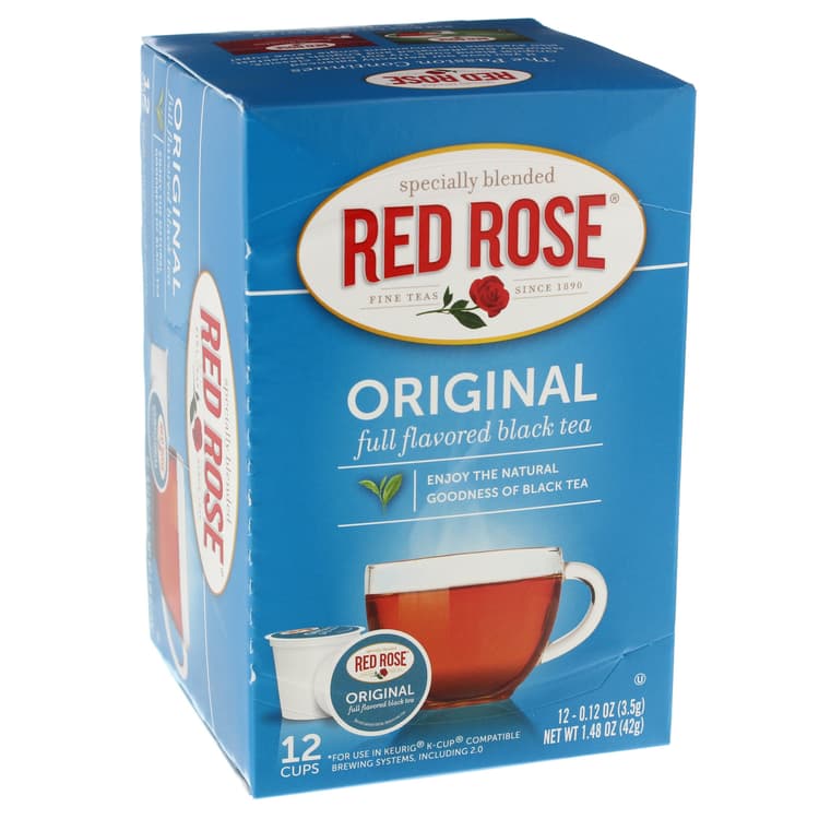 Red Rose Original Full Flavored Black Tea Strong Black Tea With 12 Individually Single Serve K-Cups (Pack Of 