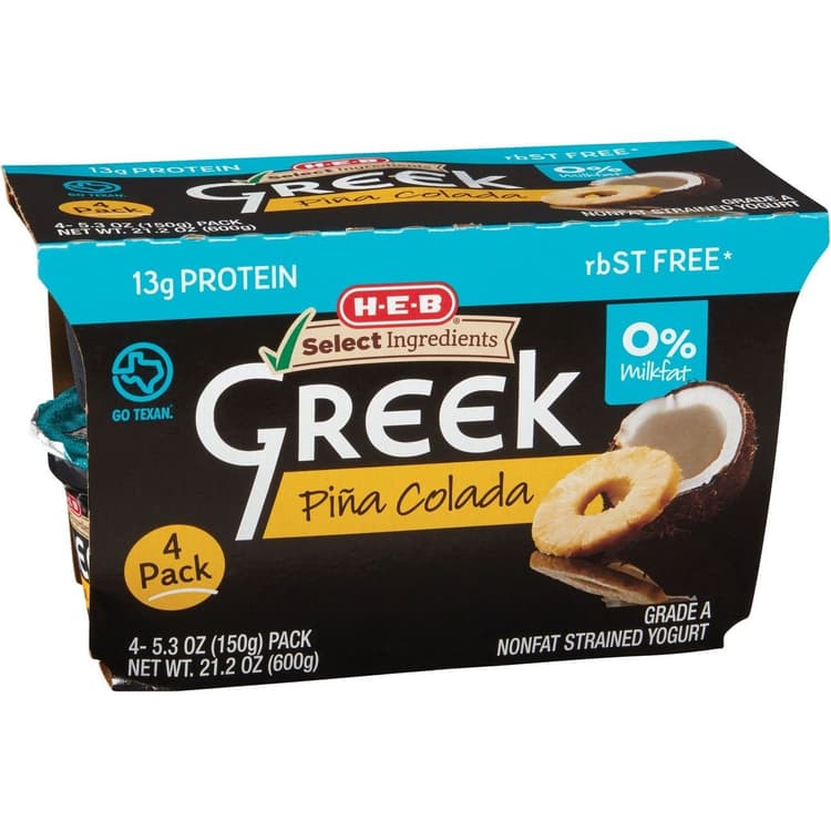 H-E-B Non-Fat Pina Colada Greek Yogurt