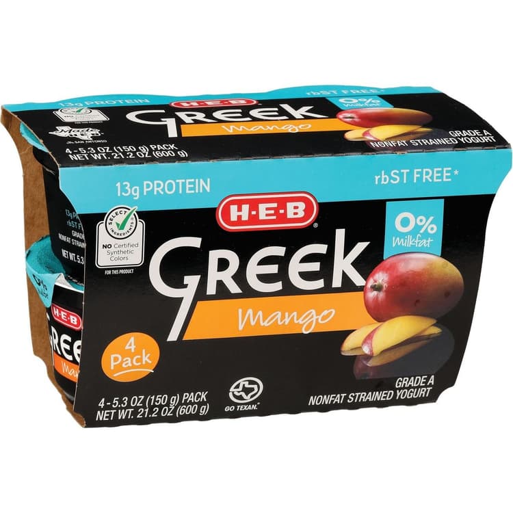 H-E-B Non-Fat Mango Greek Yogurt