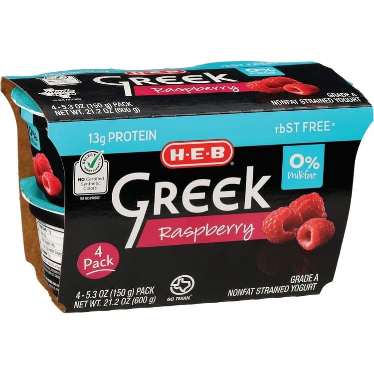 H-E-B Non-Fat Raspberry Greek Yogurt