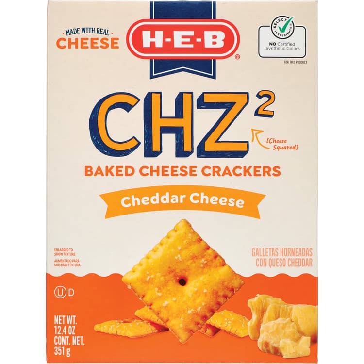 H-E-B Chz2 Baked Cheese Crackers - Cheddar Cheese