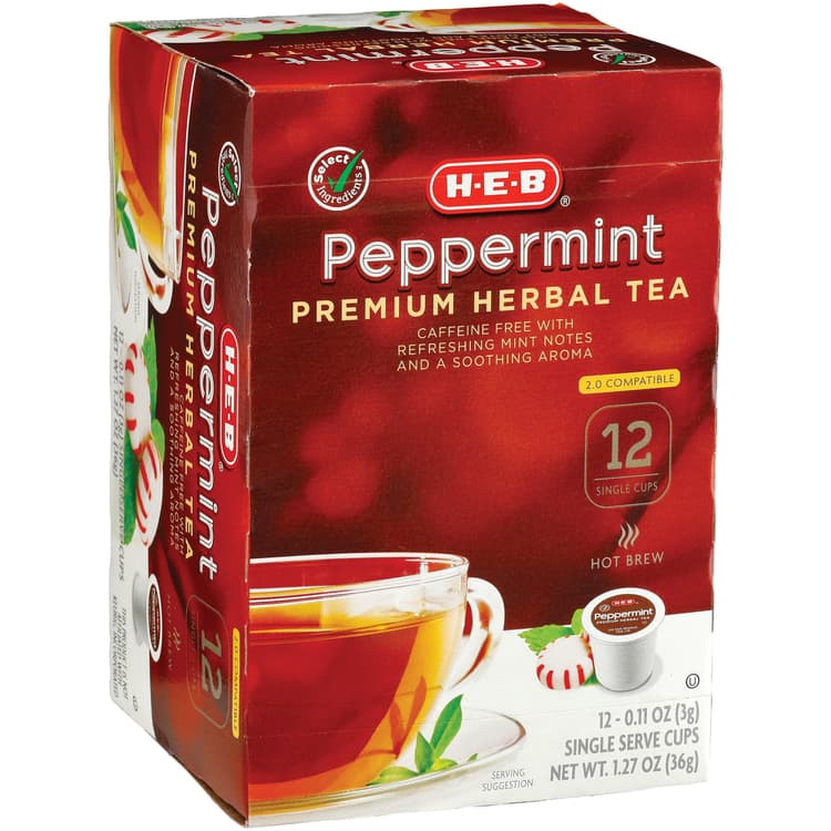 H-E-B Caffeine-Free Peppermint Herbal Tea Single Serve