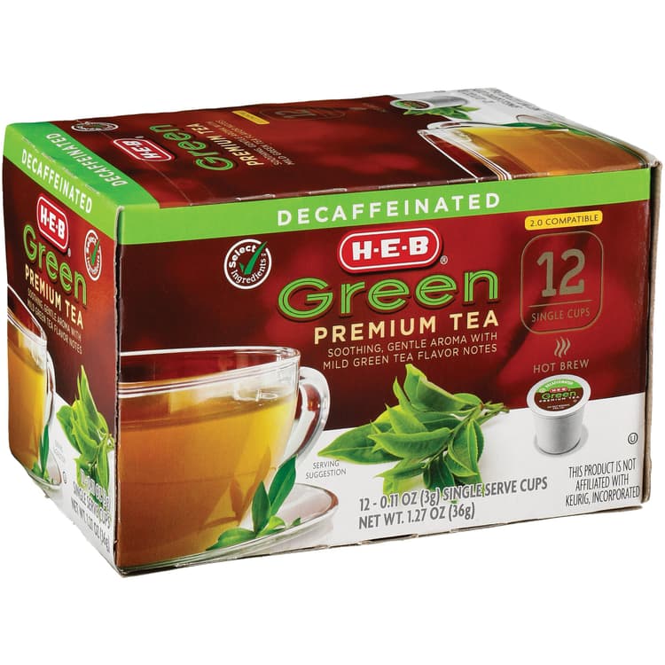 H-E-B Decaffeinated Green Tea Single Serve