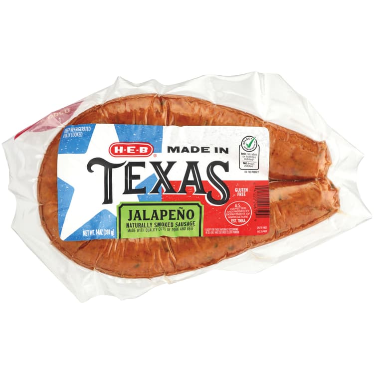 H-E-B Made In Texas Savory Jalapeno Smoked Sausage