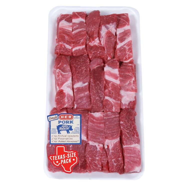 H-E-B Boneless Country-Style Boston Butt Pork Ribs - Texas-Size
