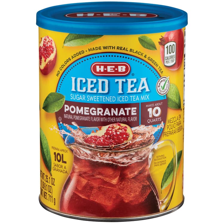 H-E-B Pomegranate Sugar Sweetened Iced Tea Mix