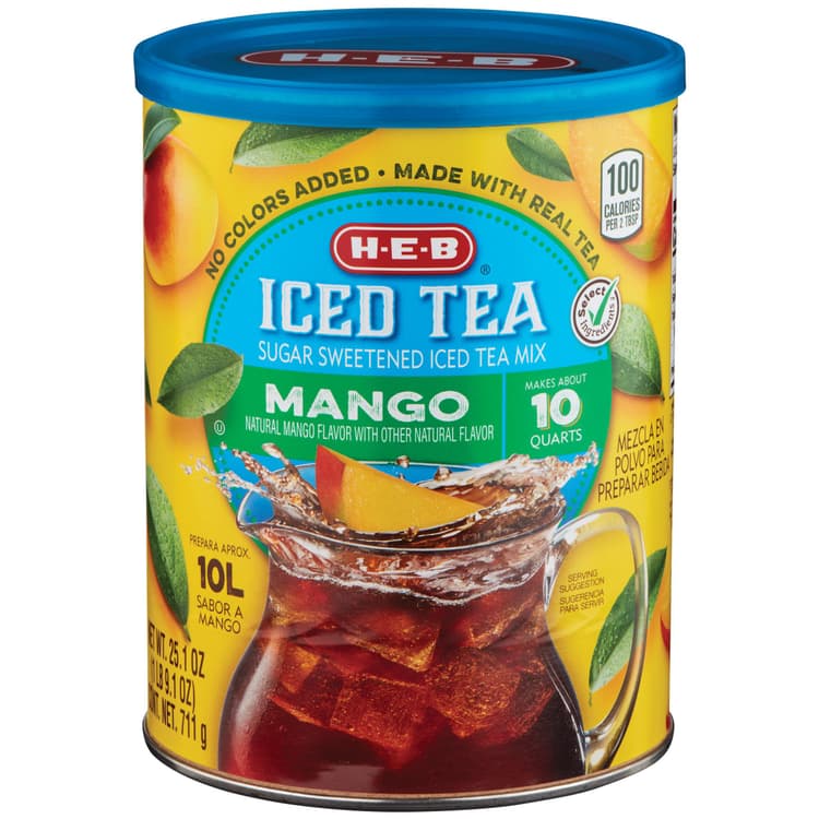H-E-B Mango Sugar Sweetened Iced Tea Mix
