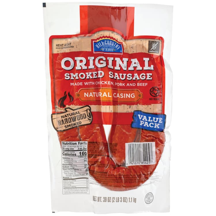 Hill Country Fare Smoked Sausage Links - Original - Texas-Size