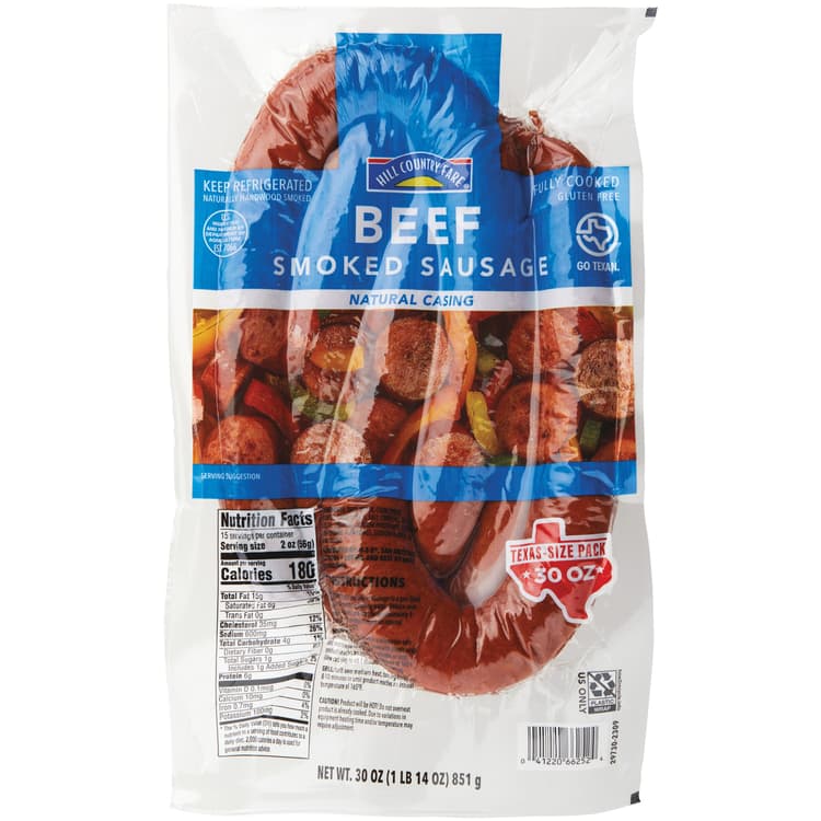Hill Country Fare Beef Smoked Sausage Links - Texas-Size