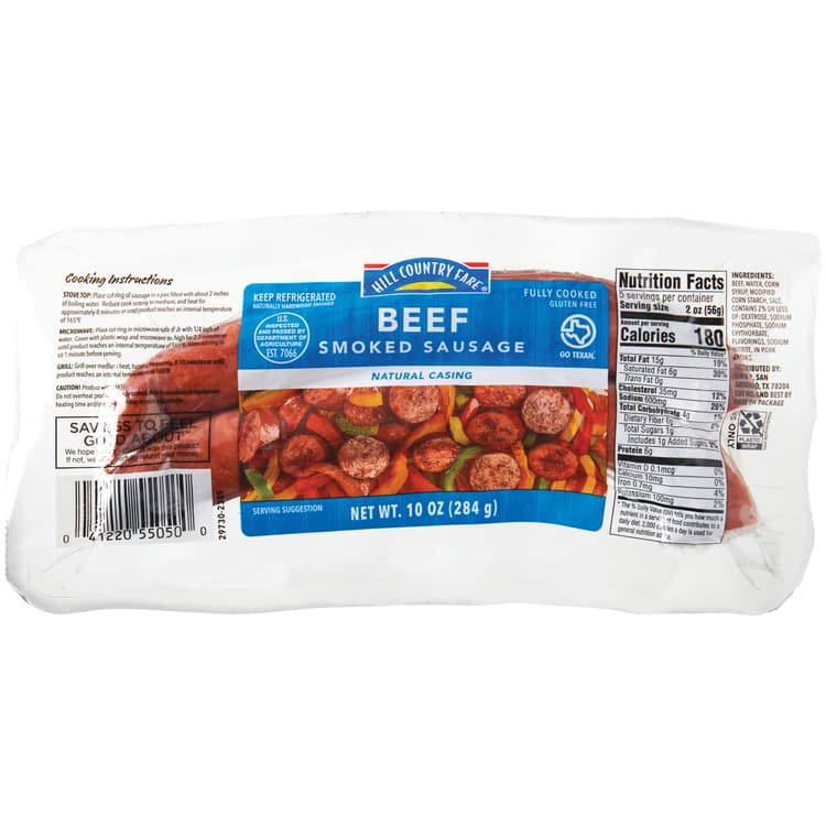 Hill Country Fare Beef Smoked Sausage Links